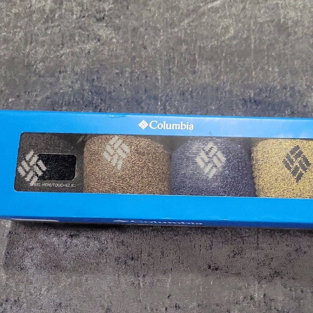 Columbia Men's Blue, Brown, Gray And Black Socks  4 Pack